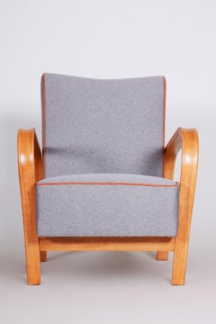 Art Deco Armchair Made in 1930s Czechia. Beech, Designed by Koželka and Kropáček