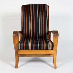 Art Deco Armchair Upholstered in Paul Smith Fabric