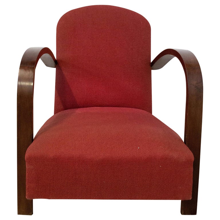 Art Deco Armchair Upholstered to Recover, French, circa 1930 For Sale