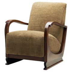 Art Deco Armchair with a Sculptural Frame, Europe 1930s Art Deco Armchair with a Sculptural Frame, Europe 1930s