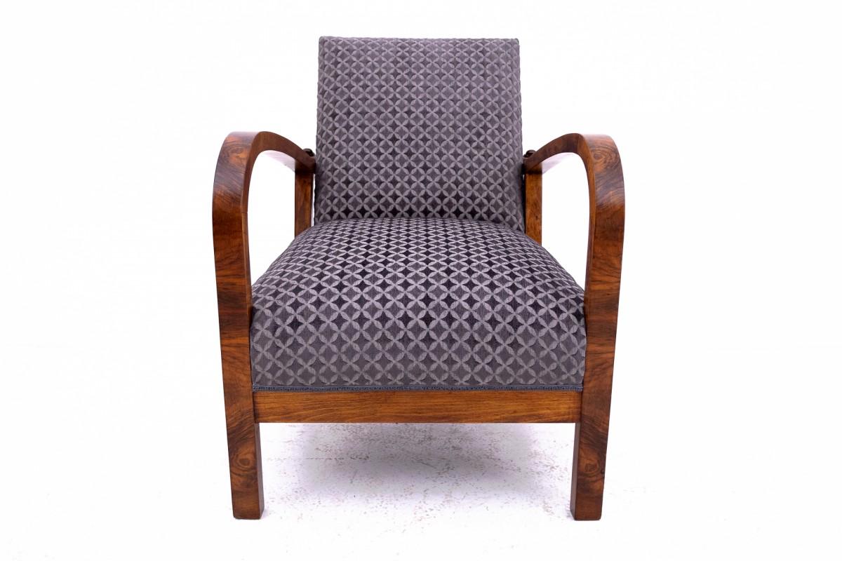 Sillón Art Decó con respaldo y reposapiés regulables, Polonia, años 30. en venta 8