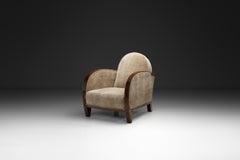 Art Deco Armchair with Carved Wooden Details, Europe First half of the 20th C