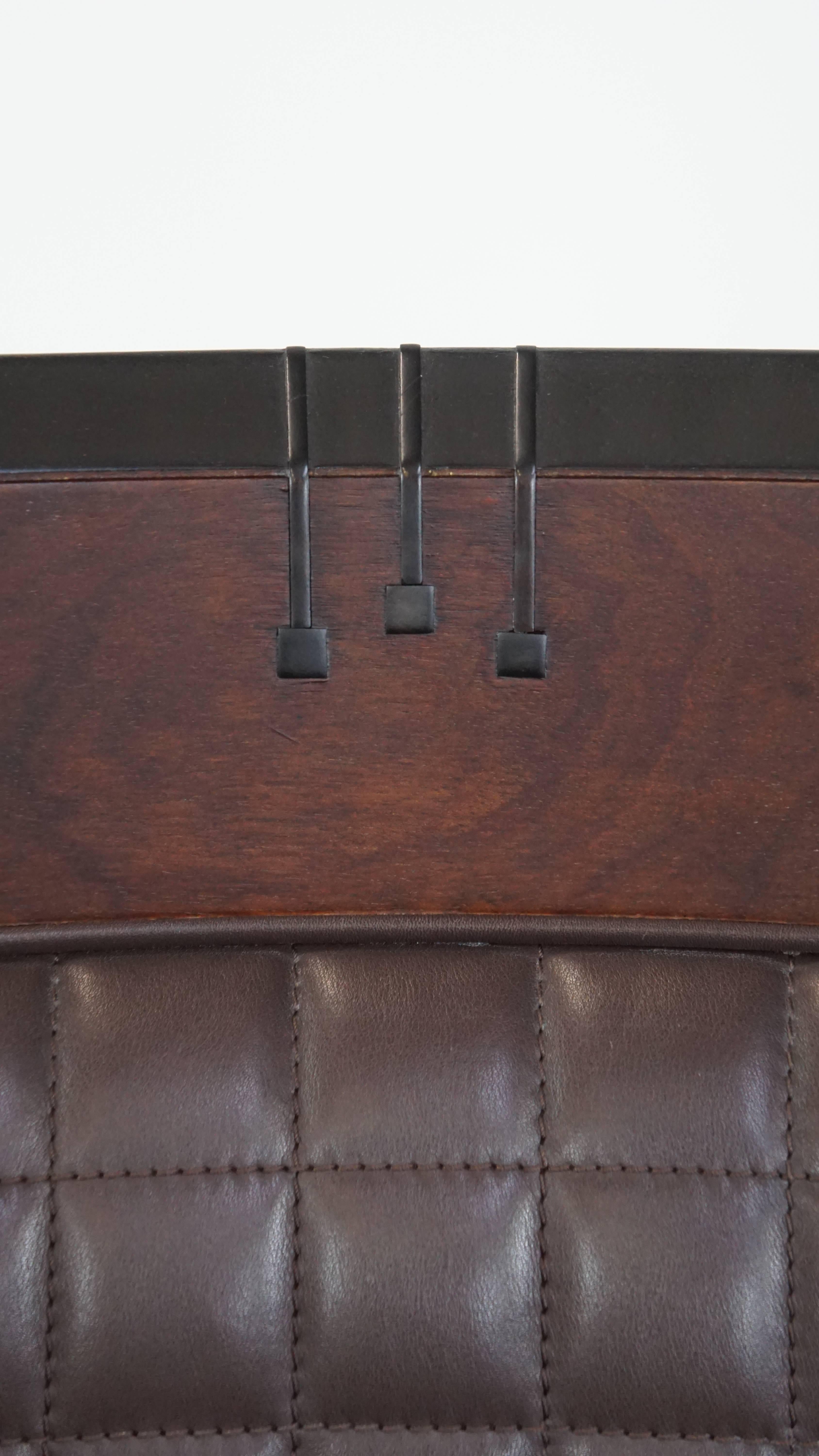 Poltrona Art Deco con pelle marrone scuro in vendita 6