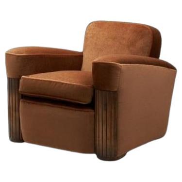 Art Deco Armchair with Wood Detailing, Europe first half of the 20th Century