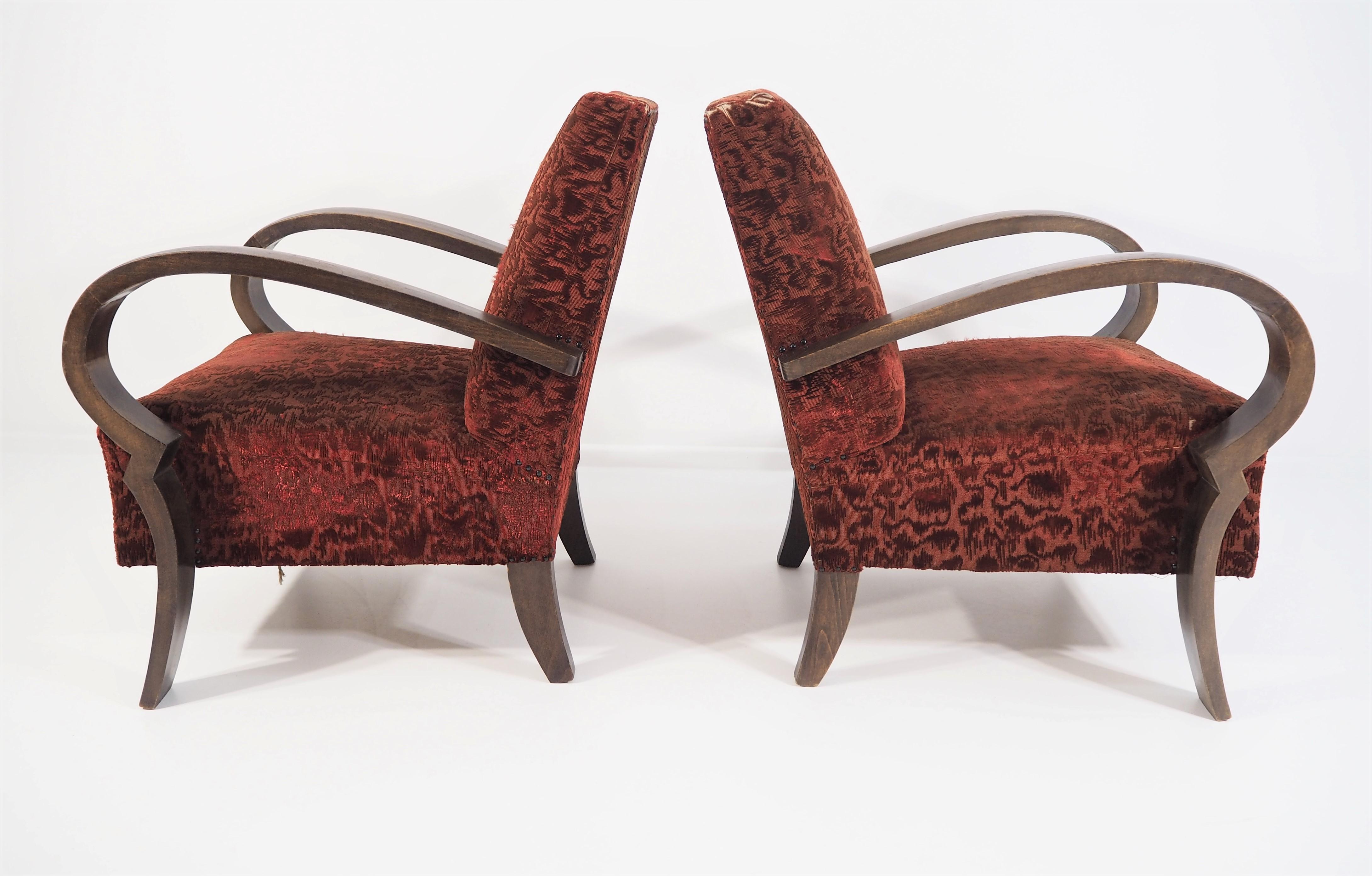Art Deco Armchairs, 1940s, Set of 2 For Sale 4