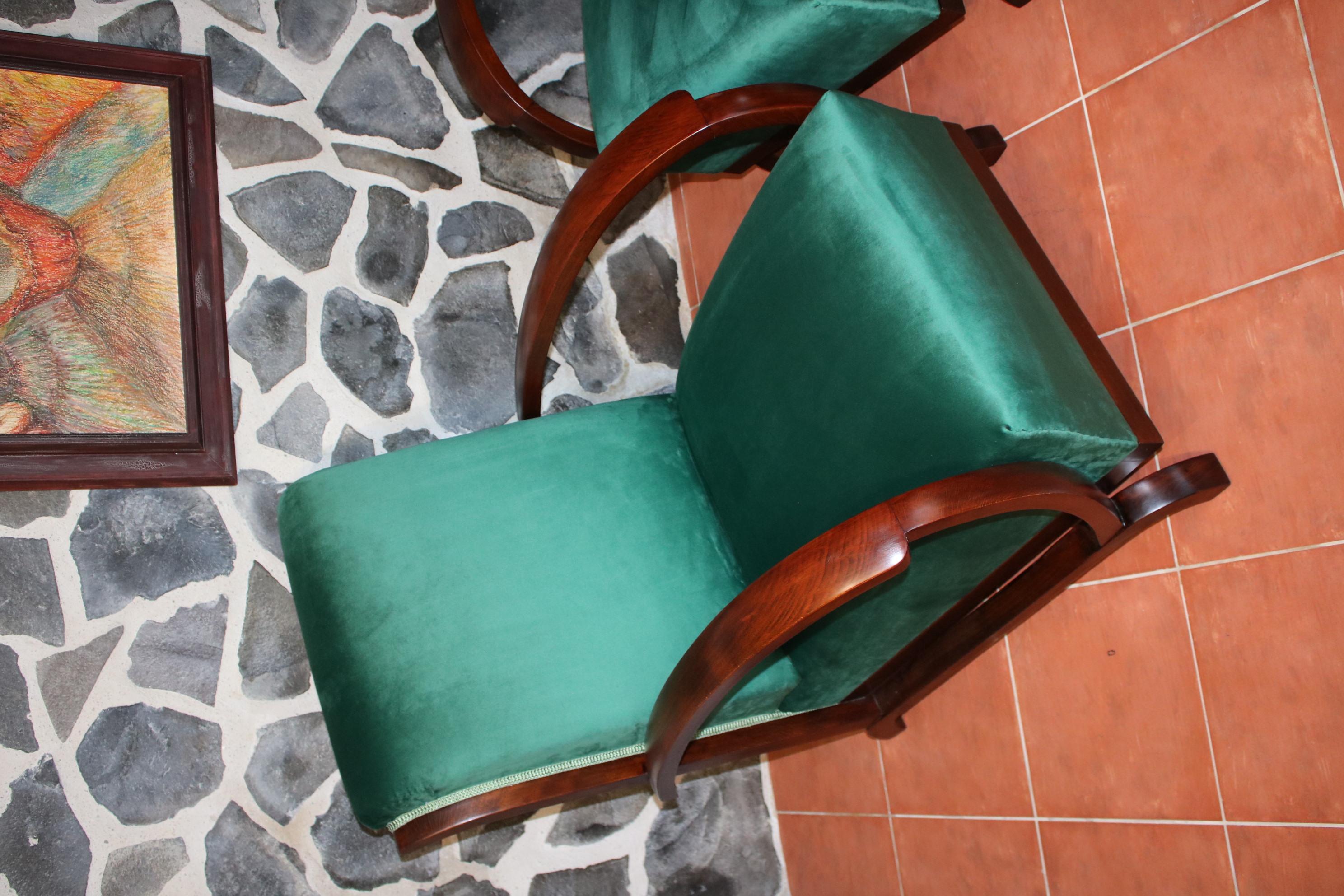 Art Deco Armchairs, A Set Of 2 In Good Condition For Sale In Lučenec, SK