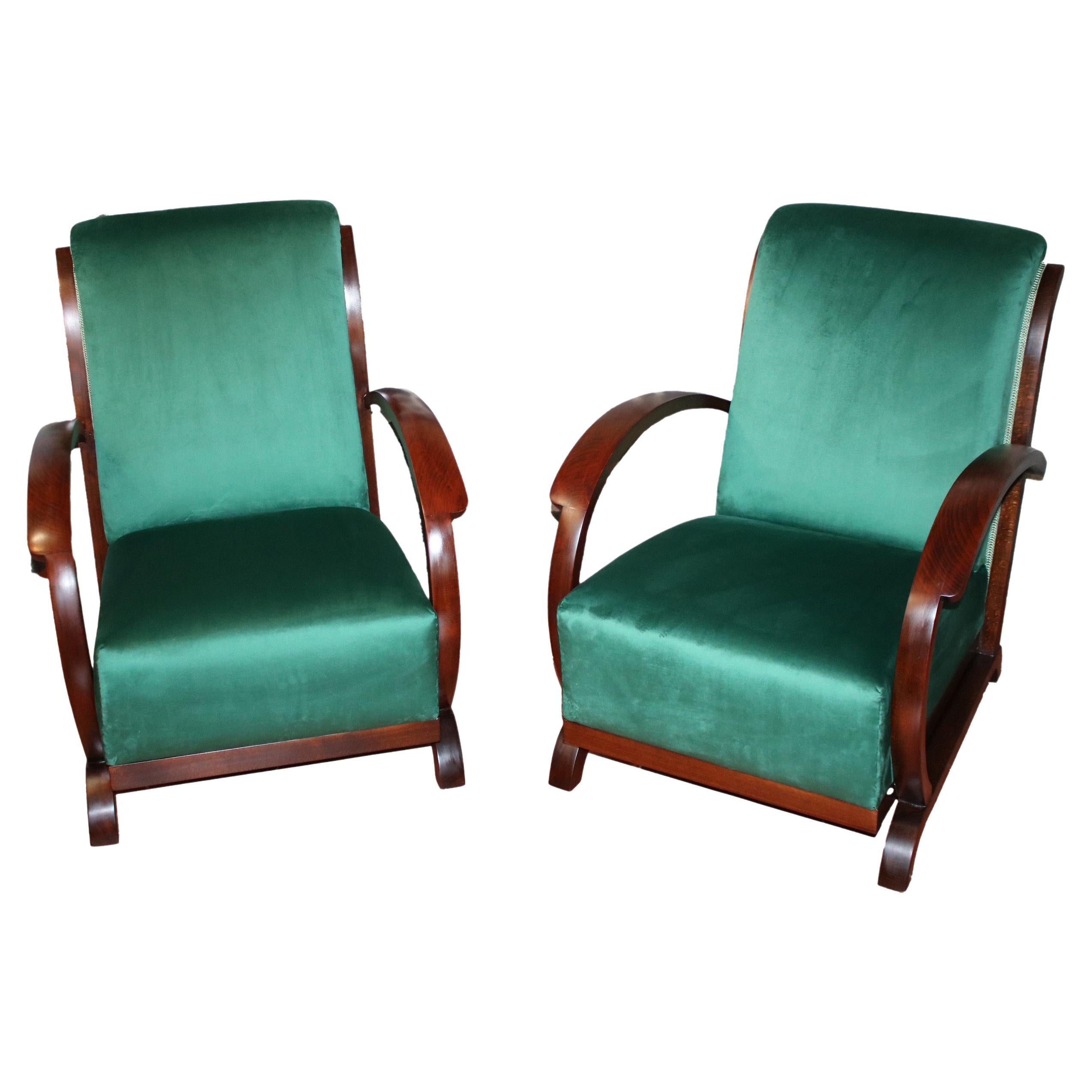 Art Deco Armchairs, A Set Of 2 For Sale