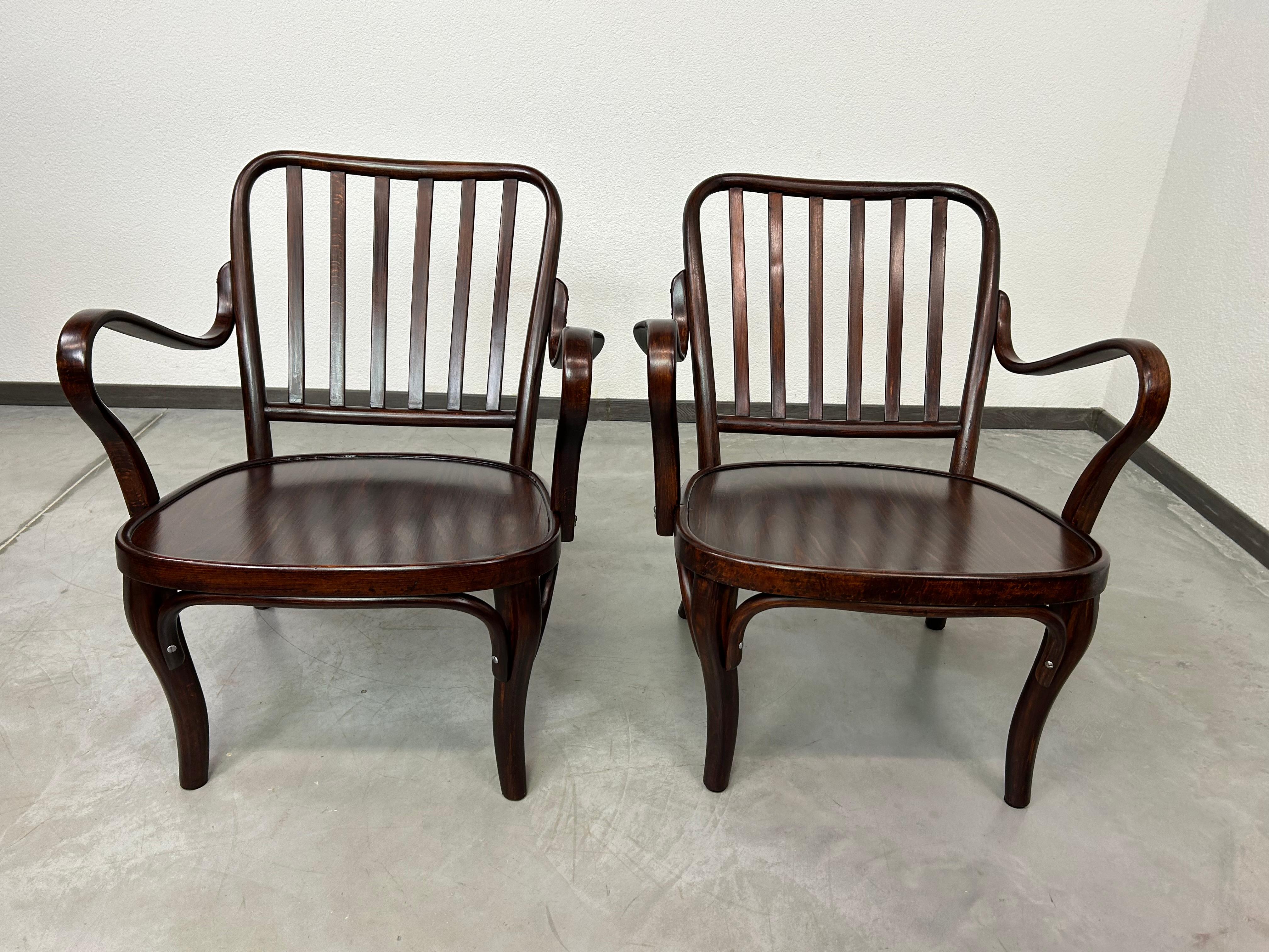 Ceco Poltrone Art déco A752F di Josef Frank per Thonet-Mundus in vendita