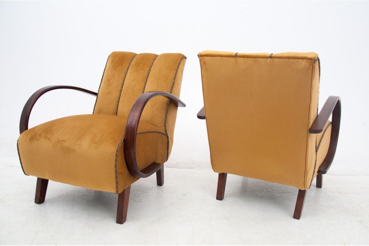 Fauteuils Art déco de J. Halabala, République tchèque, années 1930 en vente 2