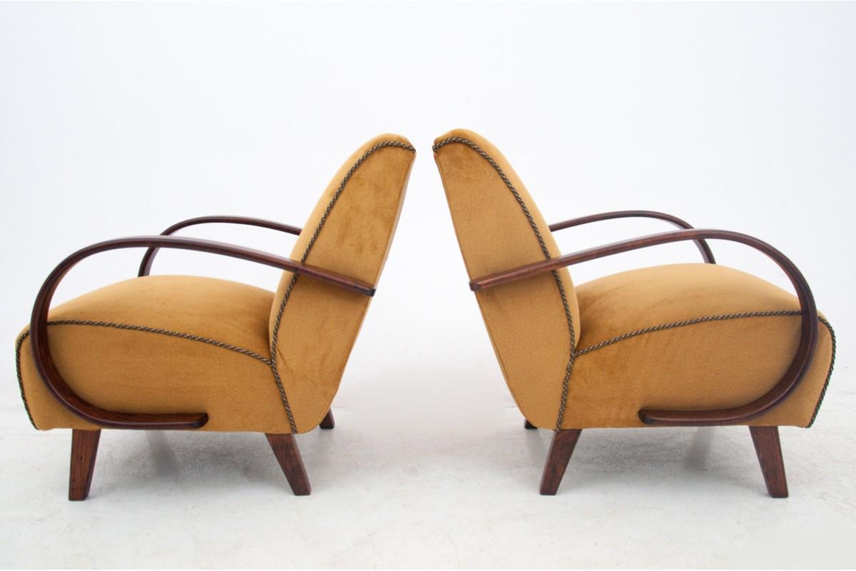 Fauteuils Art déco de J. Halabala, République tchèque, années 1930 en vente 3