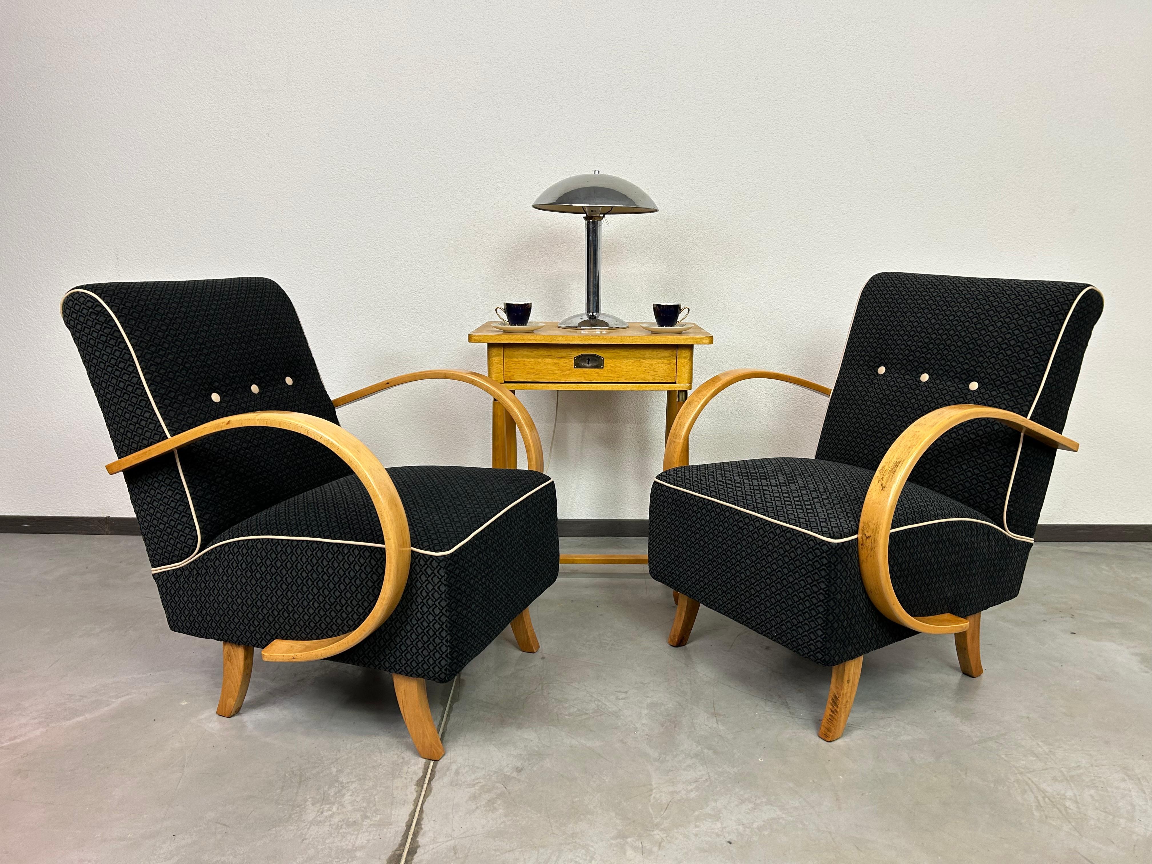 Art Deco Art deco armchairs by Jindřich Halabala for UP Závody For Sale
