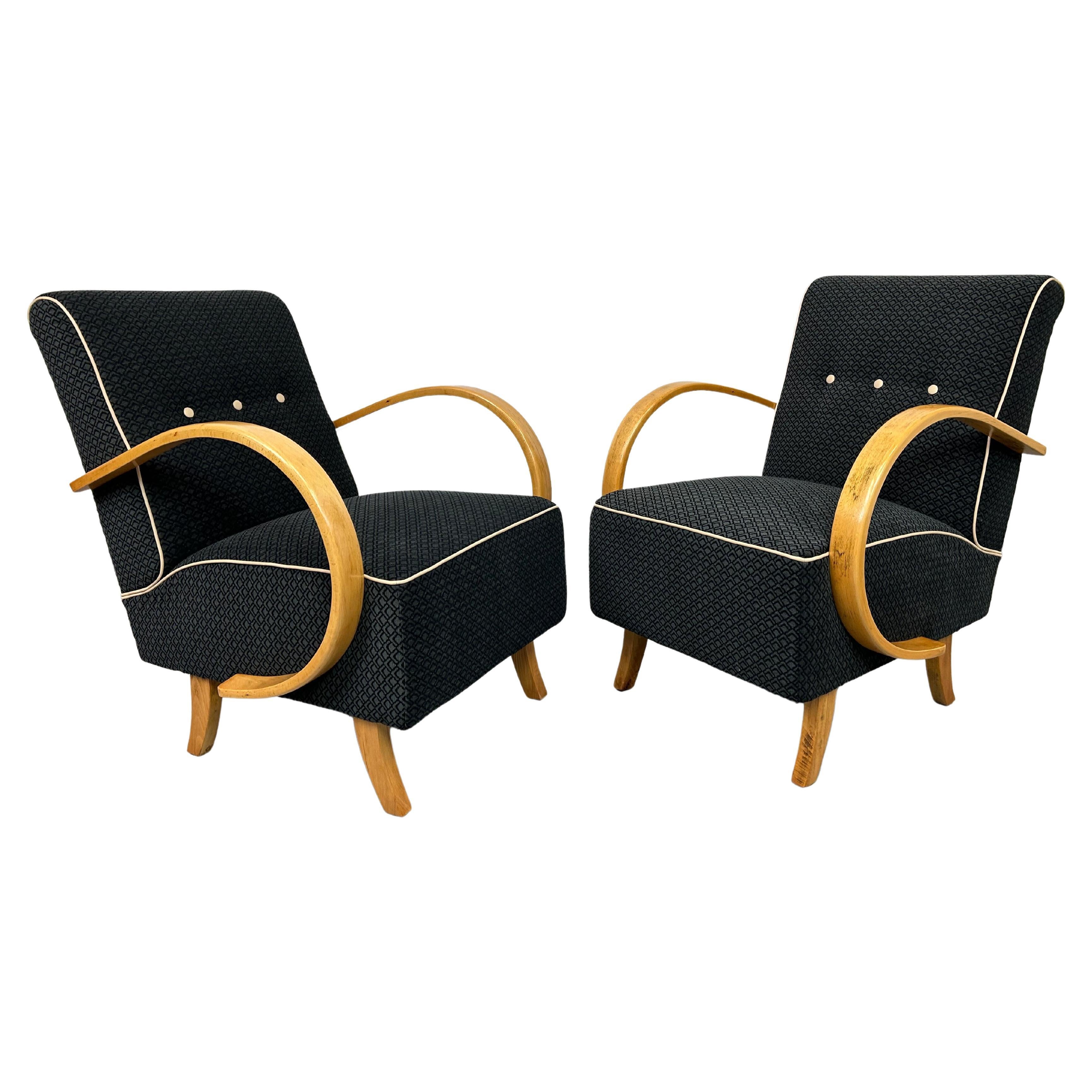 Art deco armchairs by Jindřich Halabala for UP Závody For Sale