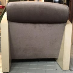 Fauteuils Art Déco recouverts de parchemin et tapissés de velours taupe