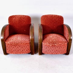 Art Deco Armchairs Early 20th Century Swedish Antique Golden Birch Bentwood Arms