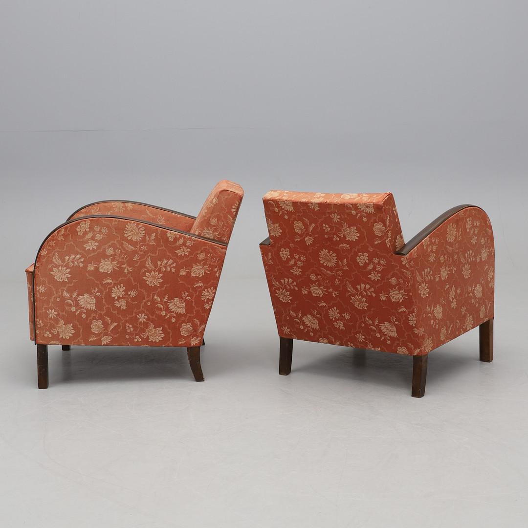 Polished Art Deco Armchairs Early 20th Century Swedish Antique Golden Birch Bentwood Arms For Sale