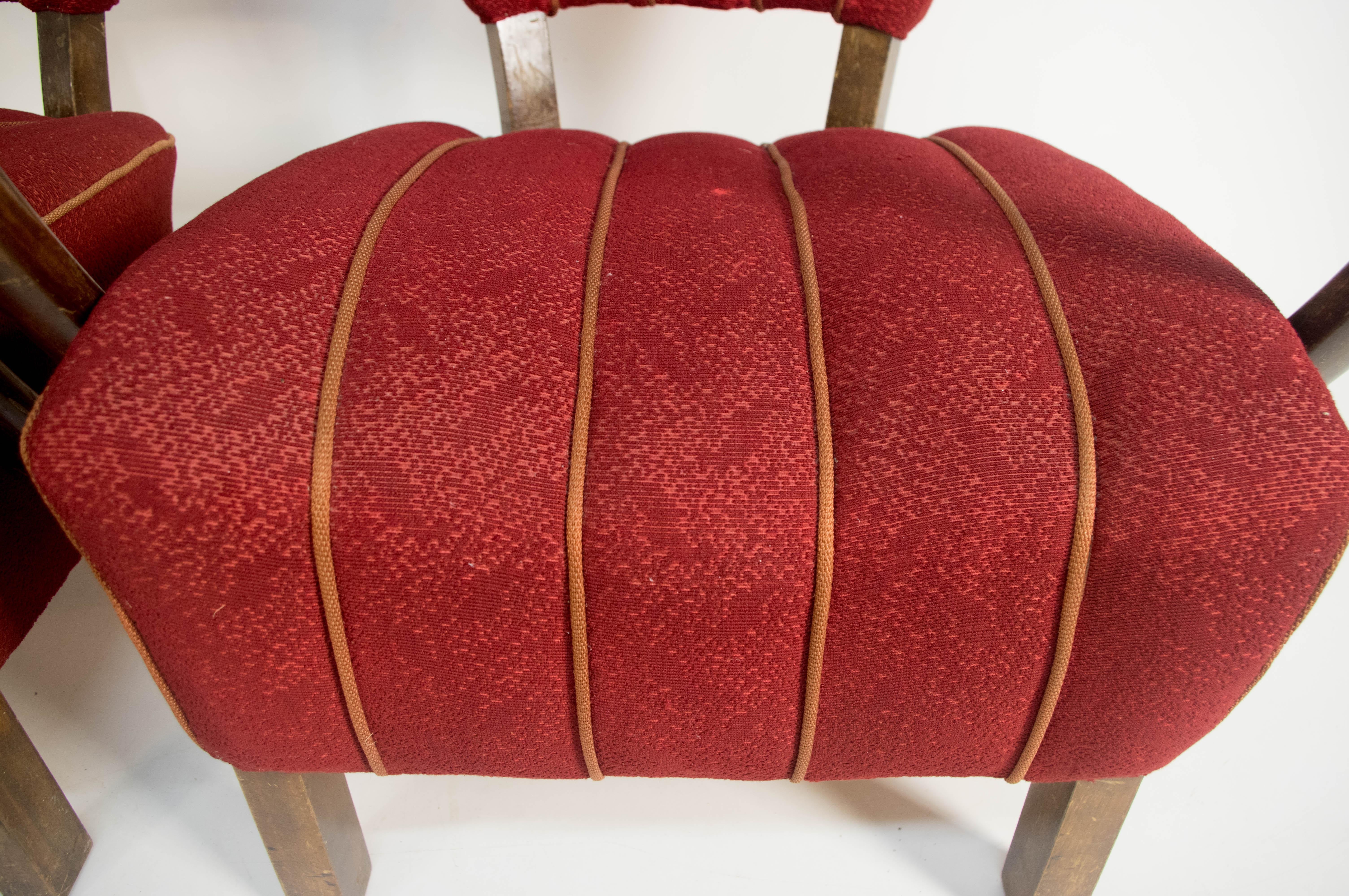 Art déco-Sessel H-237 von Halabala, 2er-Set, Halabala im Angebot 3