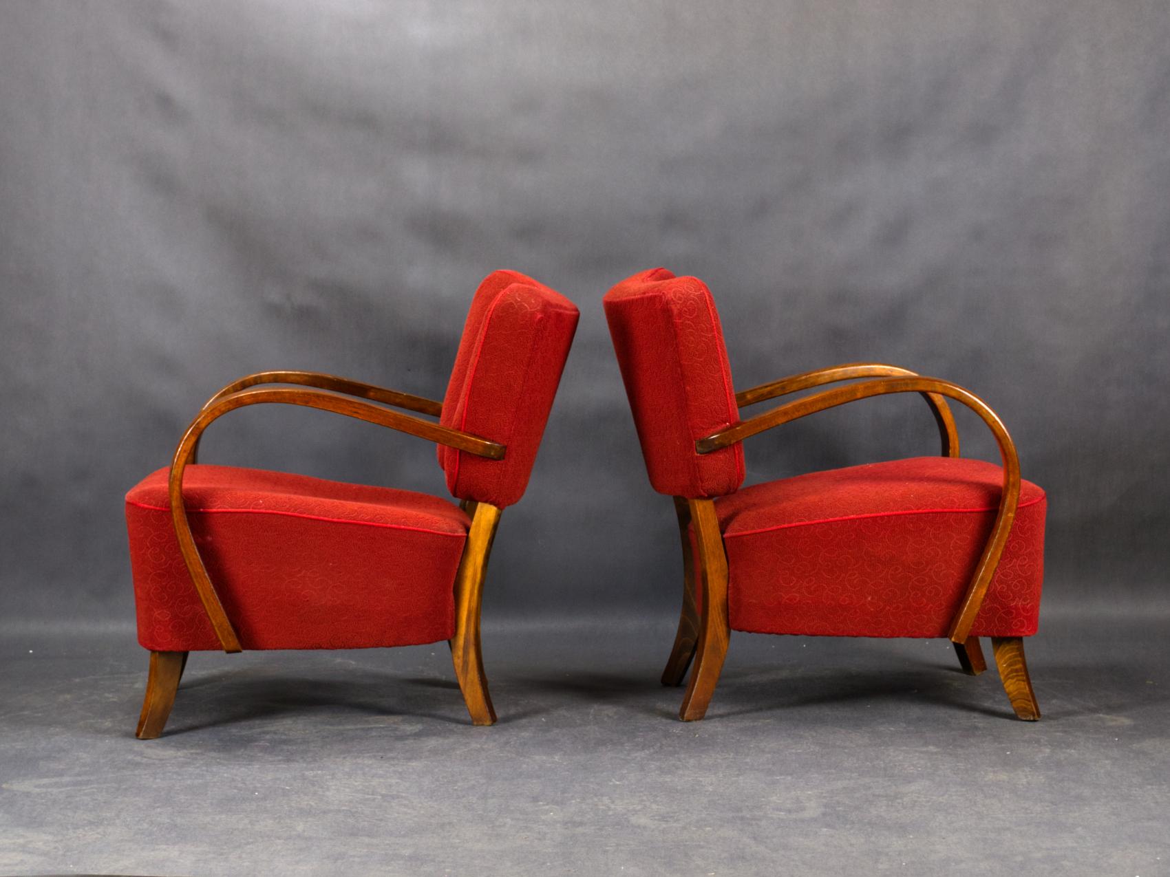 Art Deco Armchairs H 237 by Jindrich Halabala, 1930s In Good Condition In Lucenec, SK