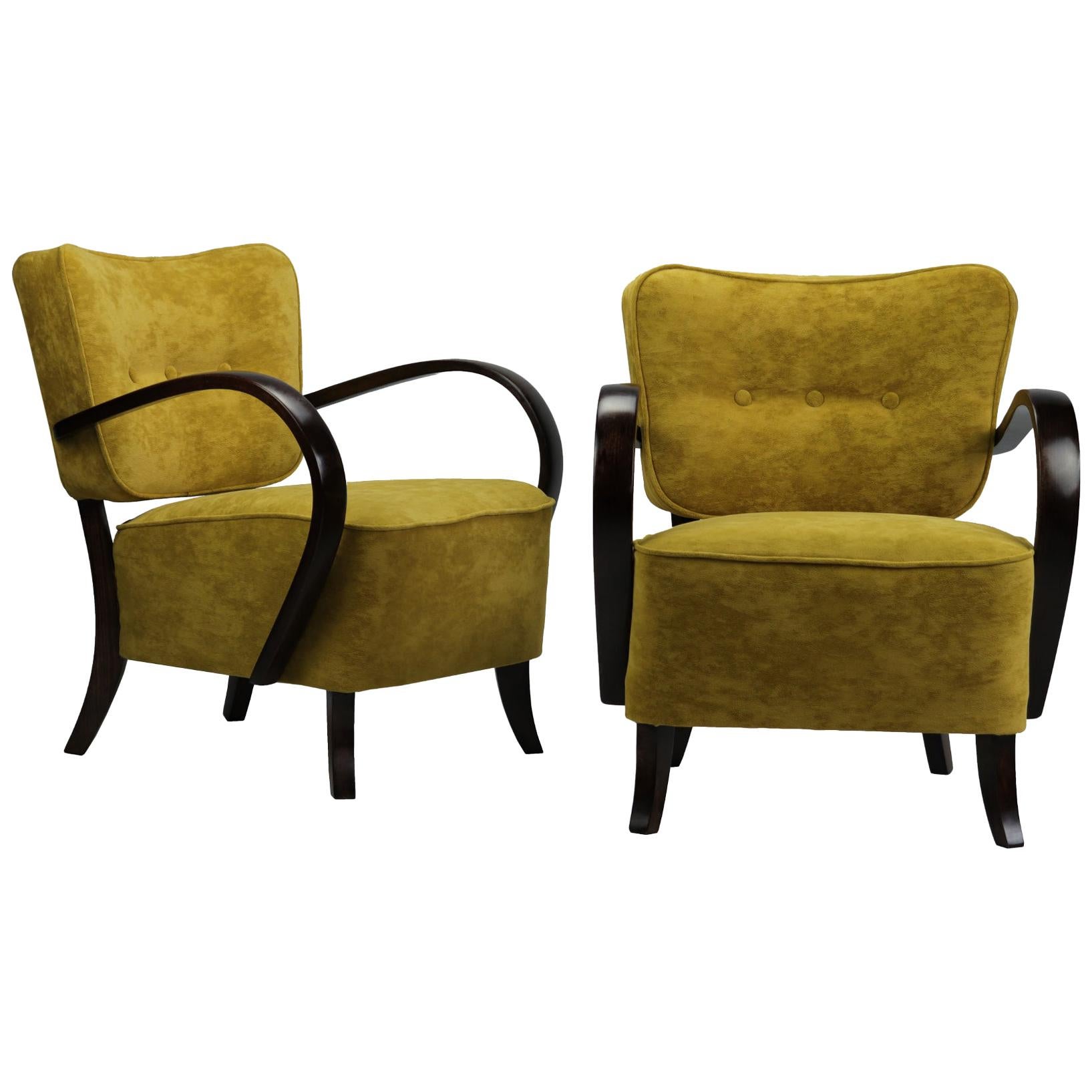 Art Deco Armchairs H237 by Jindřich Halabala, 1930s