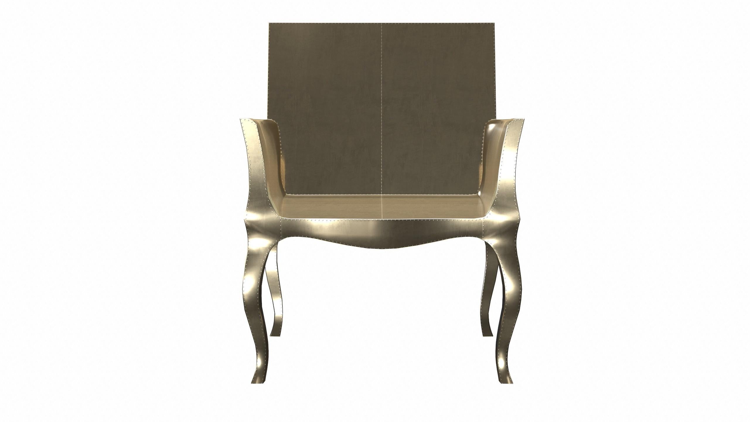 Indiano Poltrone Art Déco in ottone liscio di Paul Mathieu per S. Odegard in vendita