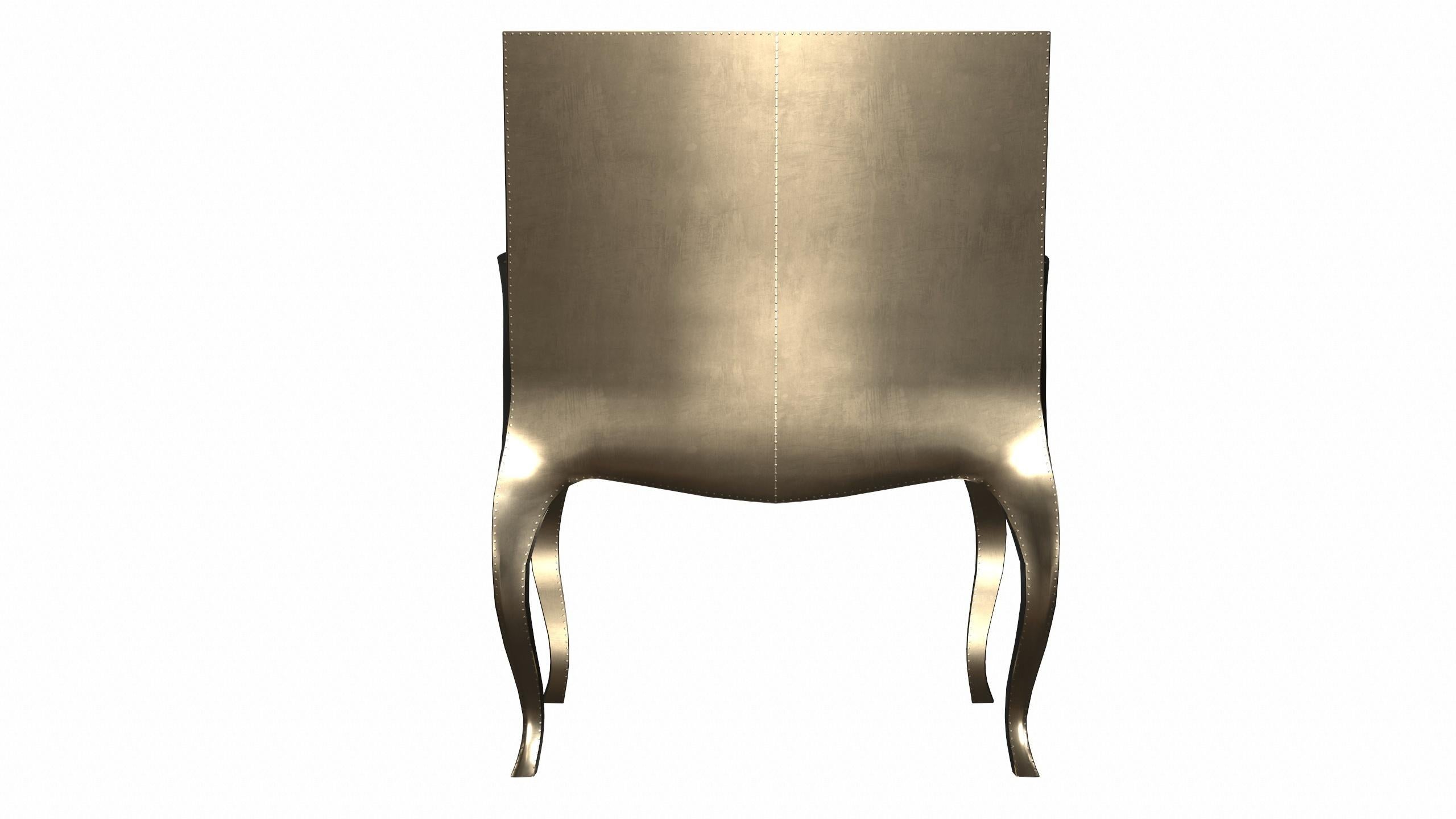 Art Deco Armchairs in Smooth Brass by Paul Mathieu for S. Odegard For Sale 1