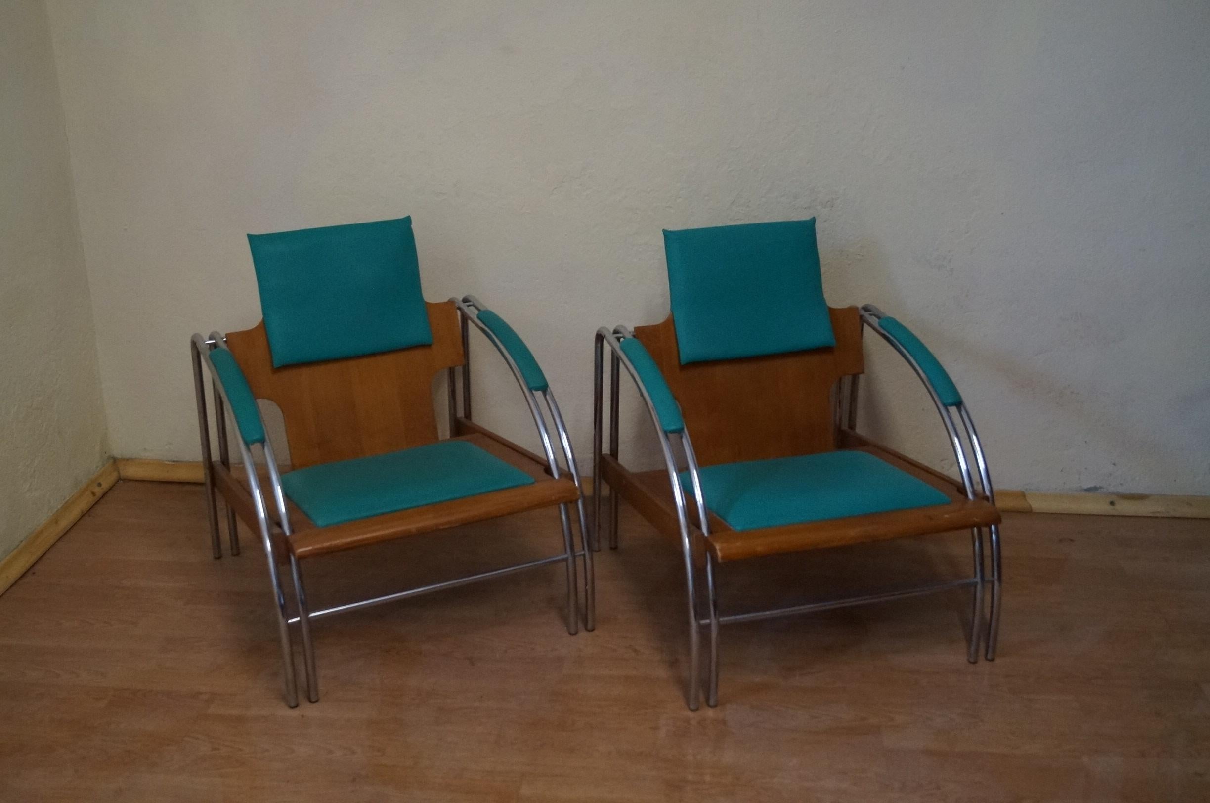 Mid-20th Century Art Deco Armchairs J. Halabala from 1960 For Sale