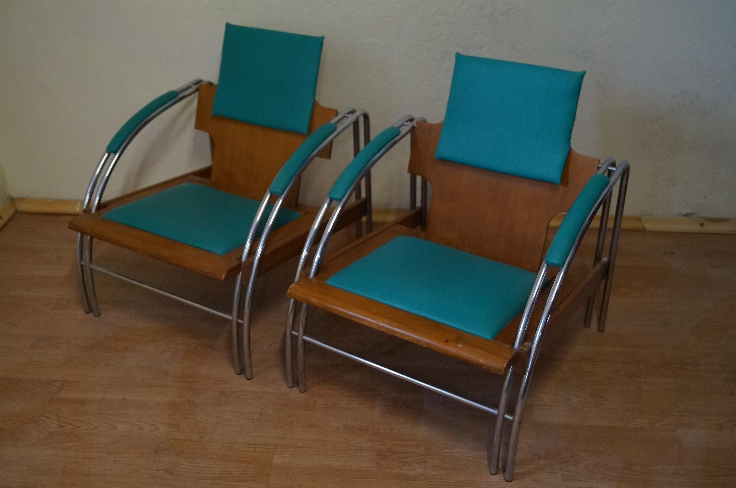 Art Deco Armchairs J. Halabala from 1960 For Sale 1