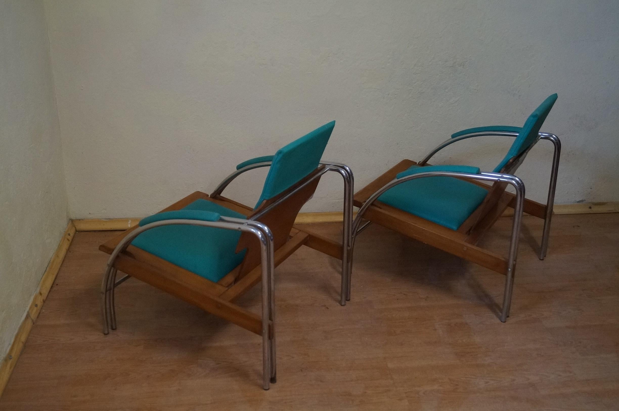 Art Deco Armchairs J. Halabala from 1960 For Sale 2