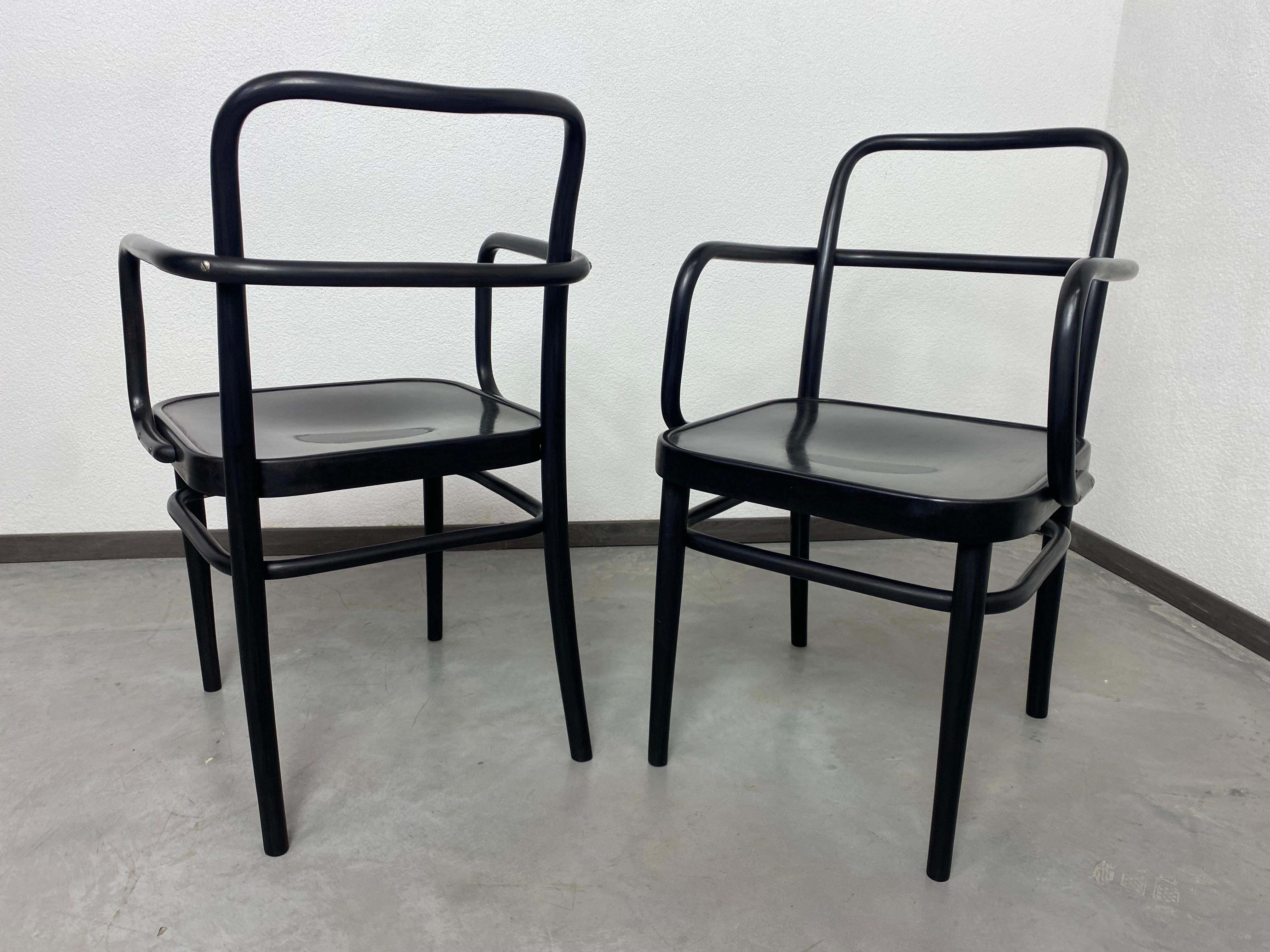 Czech Art deco armchairs no.A 64F by Adolf Gustav Schneck for Thonet Mundus For Sale