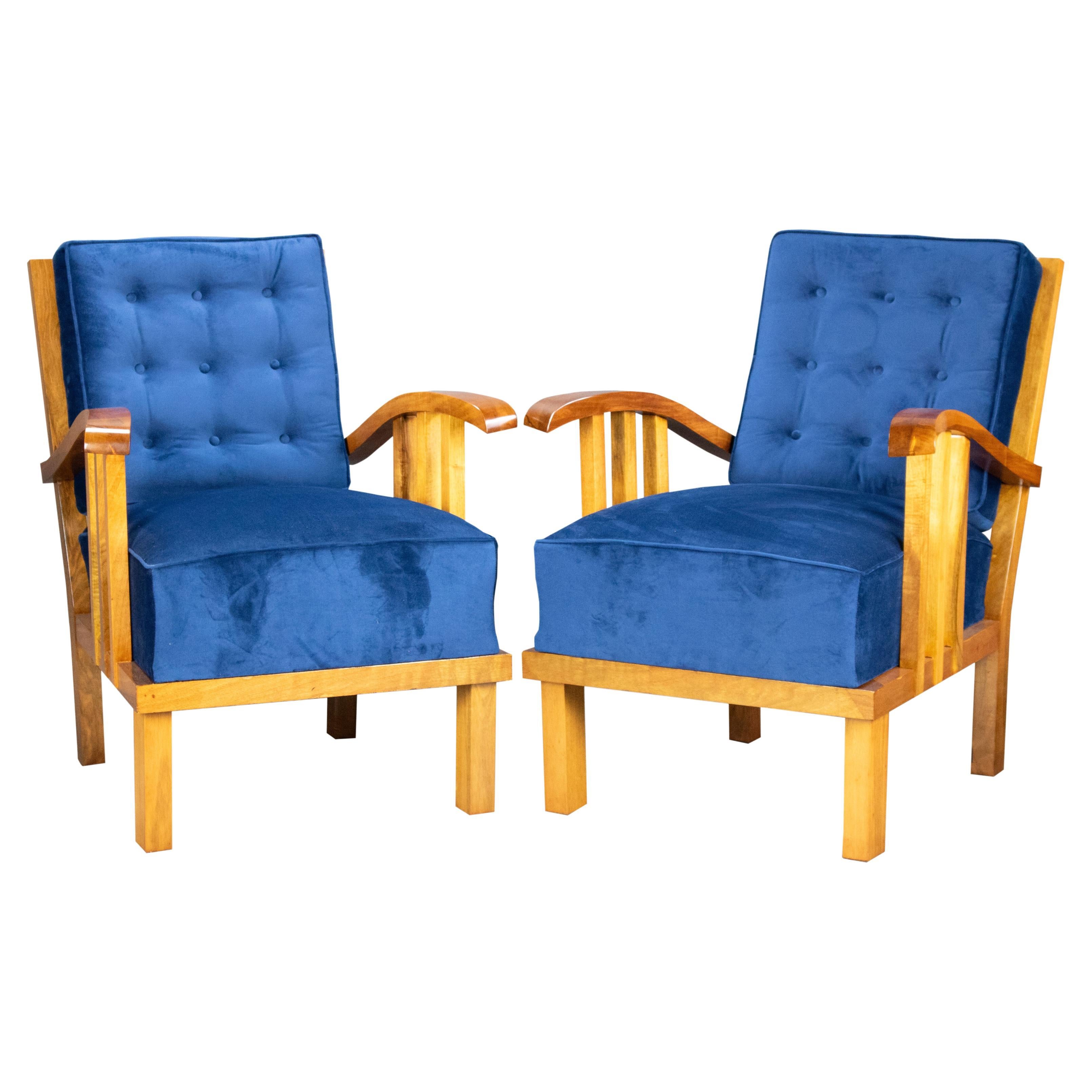 Art Deco Armchairs, Set of 2