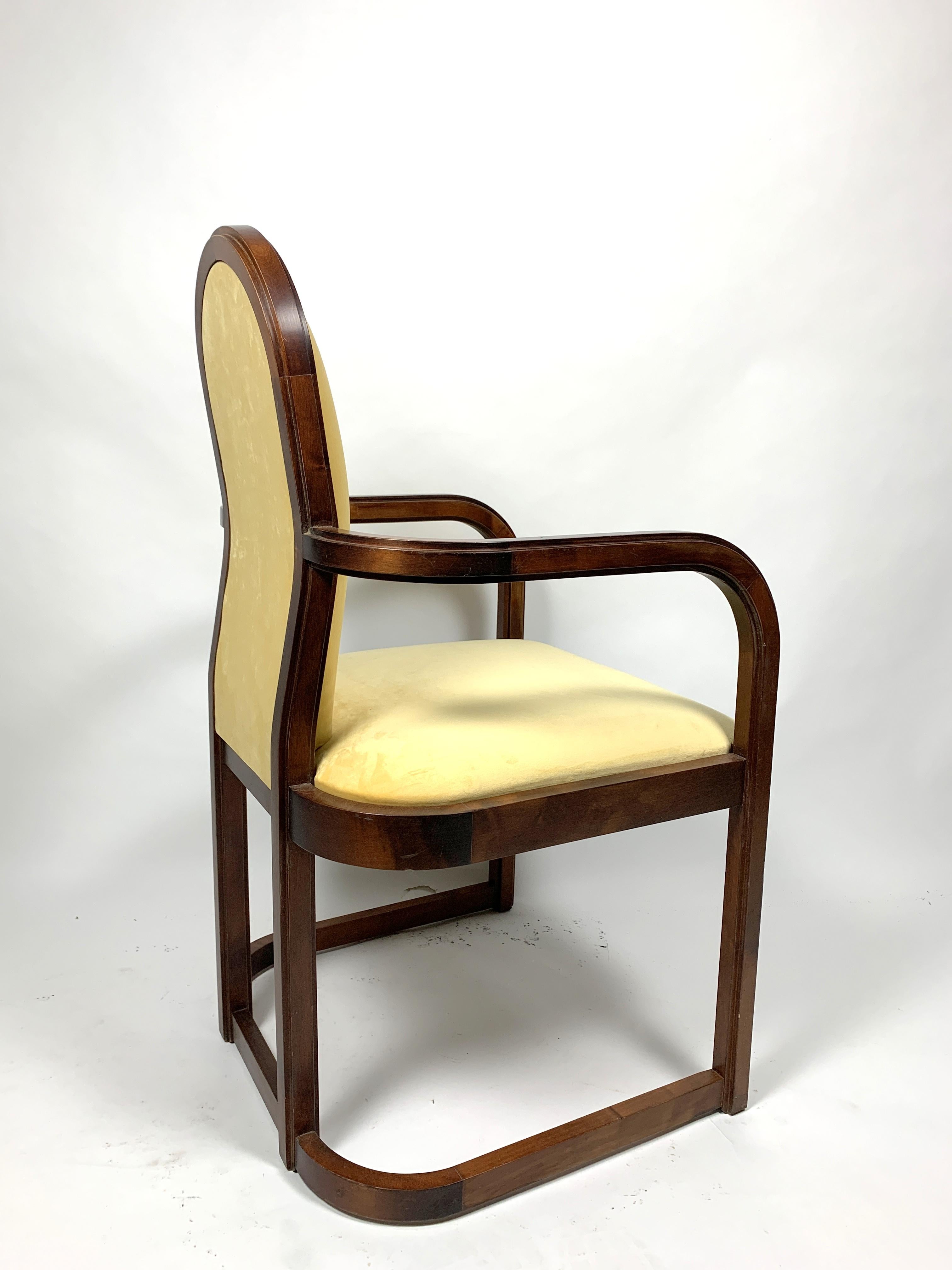Art-Déco-Sessel, 4er-Set, 1930er Jahre (Stoff)