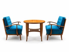 Art Deco Armchairs & Side Table Set by Gyula Kaesz, 1930s Hungary
