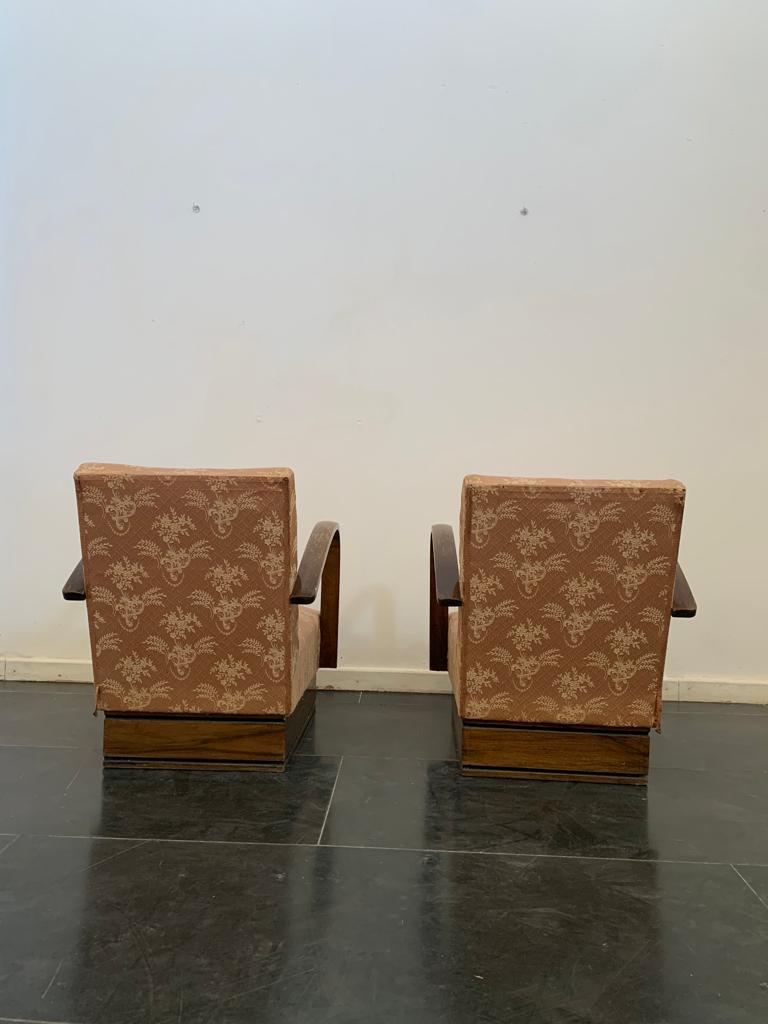 Art Deco Armchairs with Arched Armrest, 1930s, Set of 2 In Good Condition For Sale In Montelabbate, PU