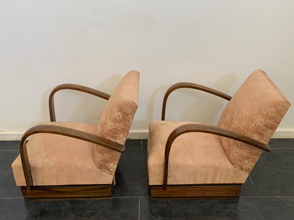 Art Deco Armchairs with Arched Armrest, 1930s, Set of 2 For Sale 2