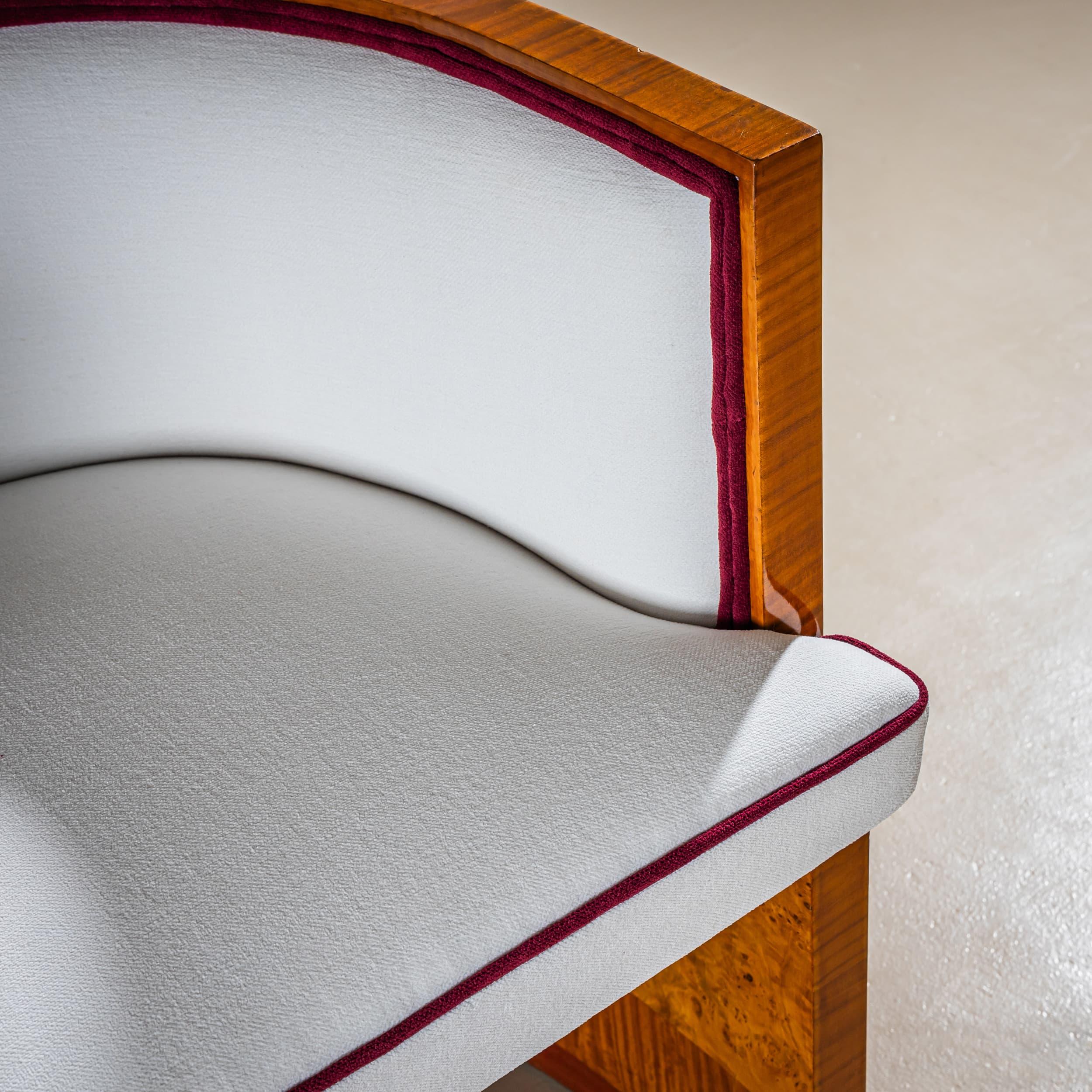 Art Deco Armchairs with Pouf, probably Italy For Sale 10
