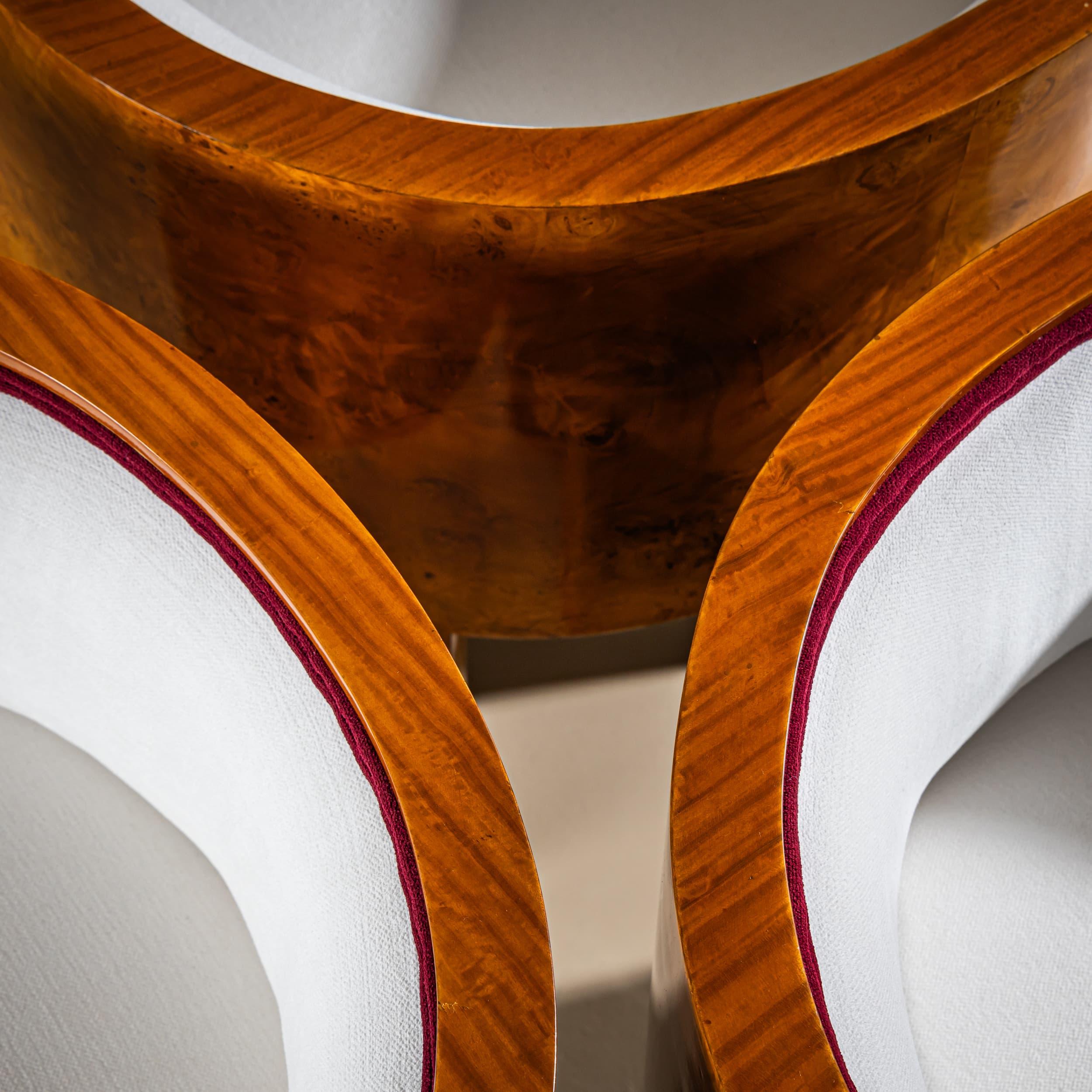 Art Deco Armchairs with Pouf, probably Italy For Sale 1
