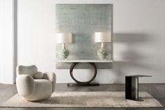 Art-Déco-Konsole im Armilar-Stil aus Carrara-Marmor und Messing, handgefertigt von Greenapple