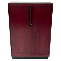 Armario Art Déco de A.H. Jansen, roble teñido de rojo, diseño holandés, años 20