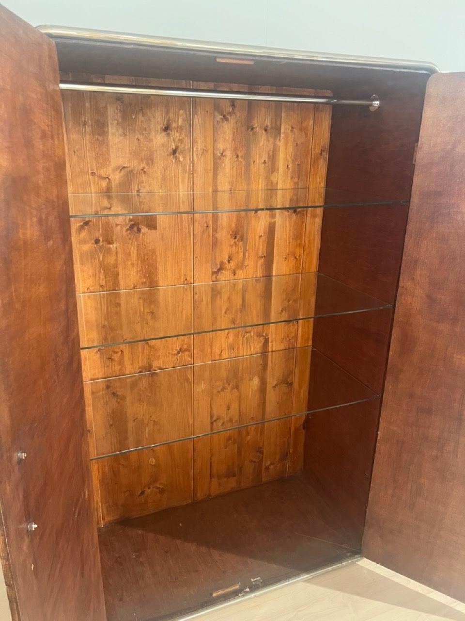 Bauhaus Armoire, Palisander Optic, Steeltube and Chrome, Germany circa 1930 For Sale 4