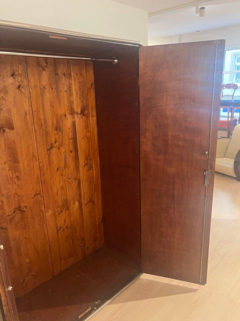 Bauhaus Armoire, Palisander Optic, Steeltube and Chrome, Germany circa 1930 For Sale 6