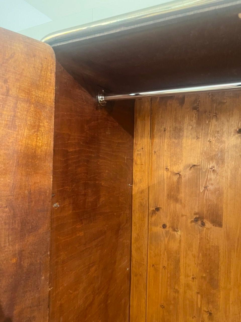 Bauhaus Armoire, Palisander Optic, Steeltube and Chrome, Germany circa 1930 For Sale 7