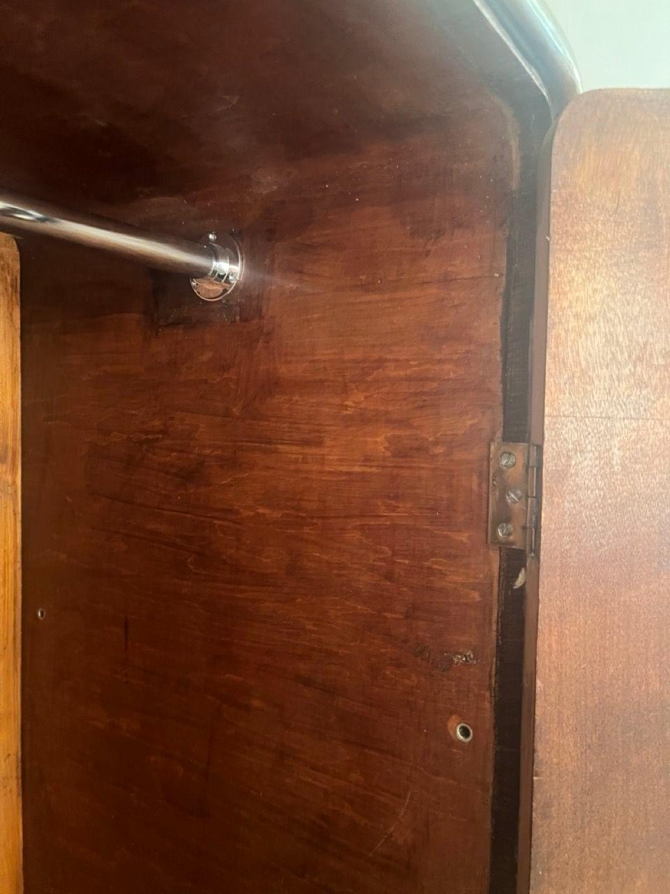 Bauhaus Armoire, Palisander Optic, Steeltube and Chrome, Germany circa 1930 For Sale 8