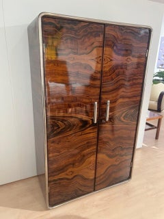 Bauhaus Armoire, Palisander Optic, Steeltube and Chrome, Germany circa 1930