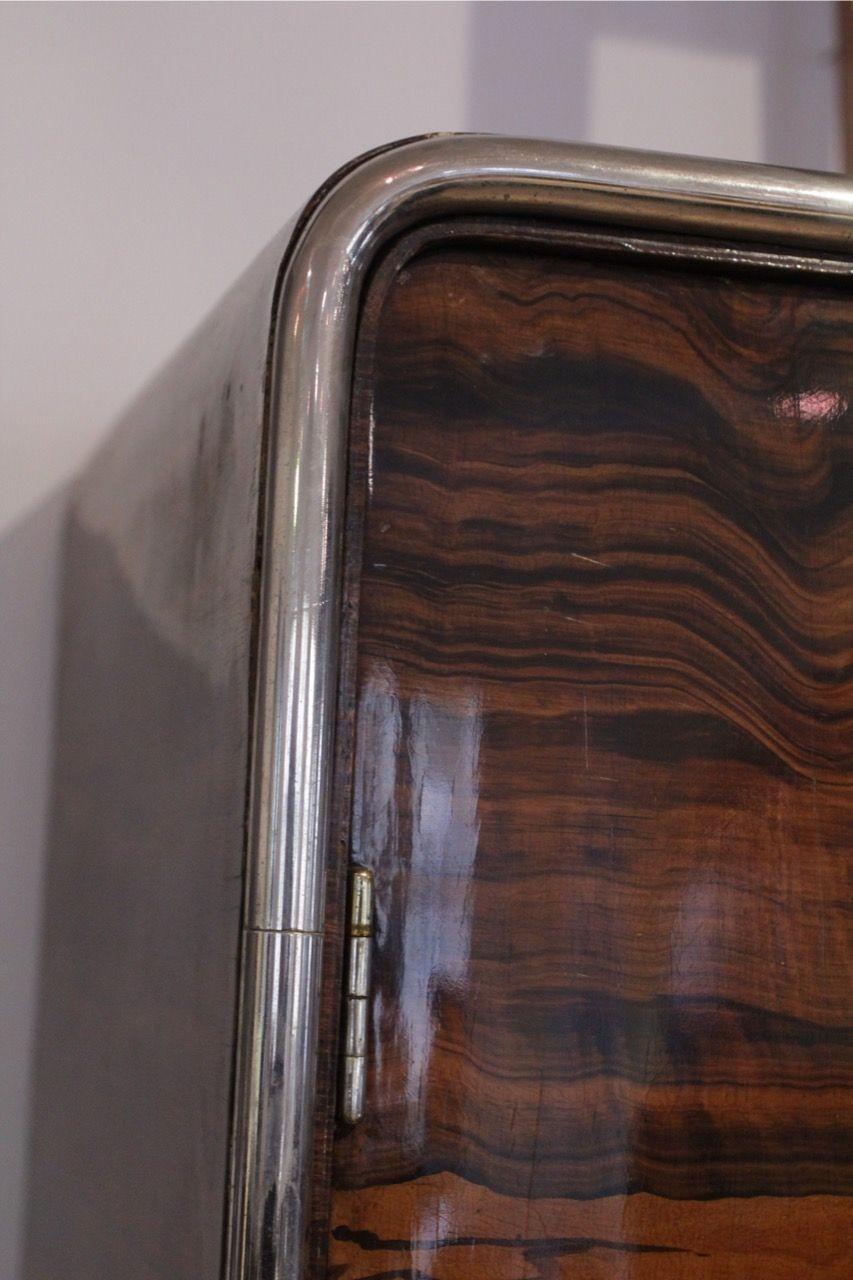 Bauhaus Armoire, Palisander Optic, Steeltube and Chrome, Germany circa 1930 For Sale 1