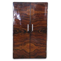 Bauhaus Armoire, Palisander Optic, Steeltube and Chrome, Germany circa 1930