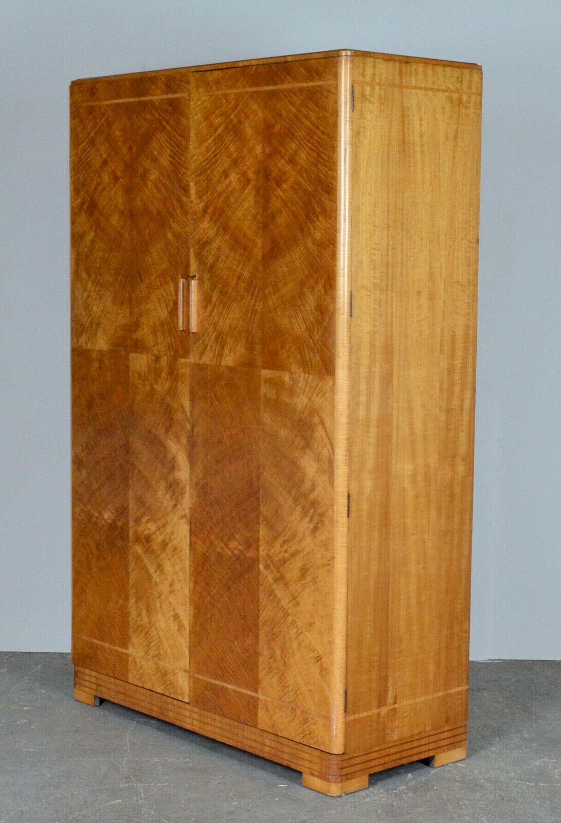 Hand-Crafted Art Deco Army & Navy Ltd Stamped 20/3/50 Maple Wardrobe Suite/ Chest Available