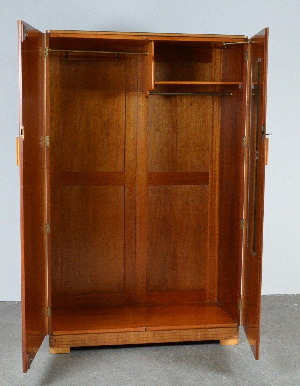 Art Deco Army & Navy Ltd Stamped 20/3/50 Maple Wardrobe Suite/ Chest Available 1