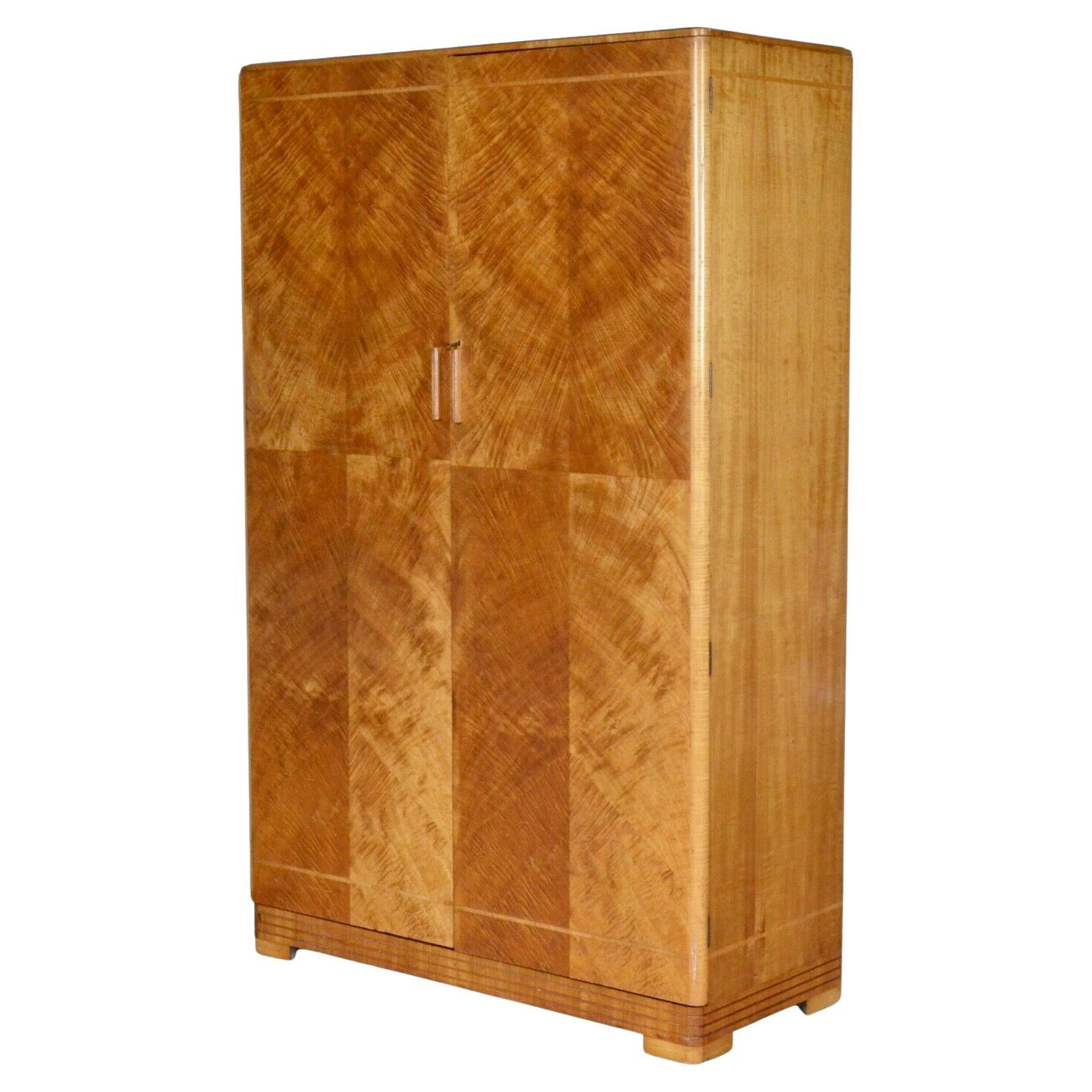 Art Deco Army & Navy Ltd Stamped 20/3/50 Maple Wardrobe Suite/ Chest Available