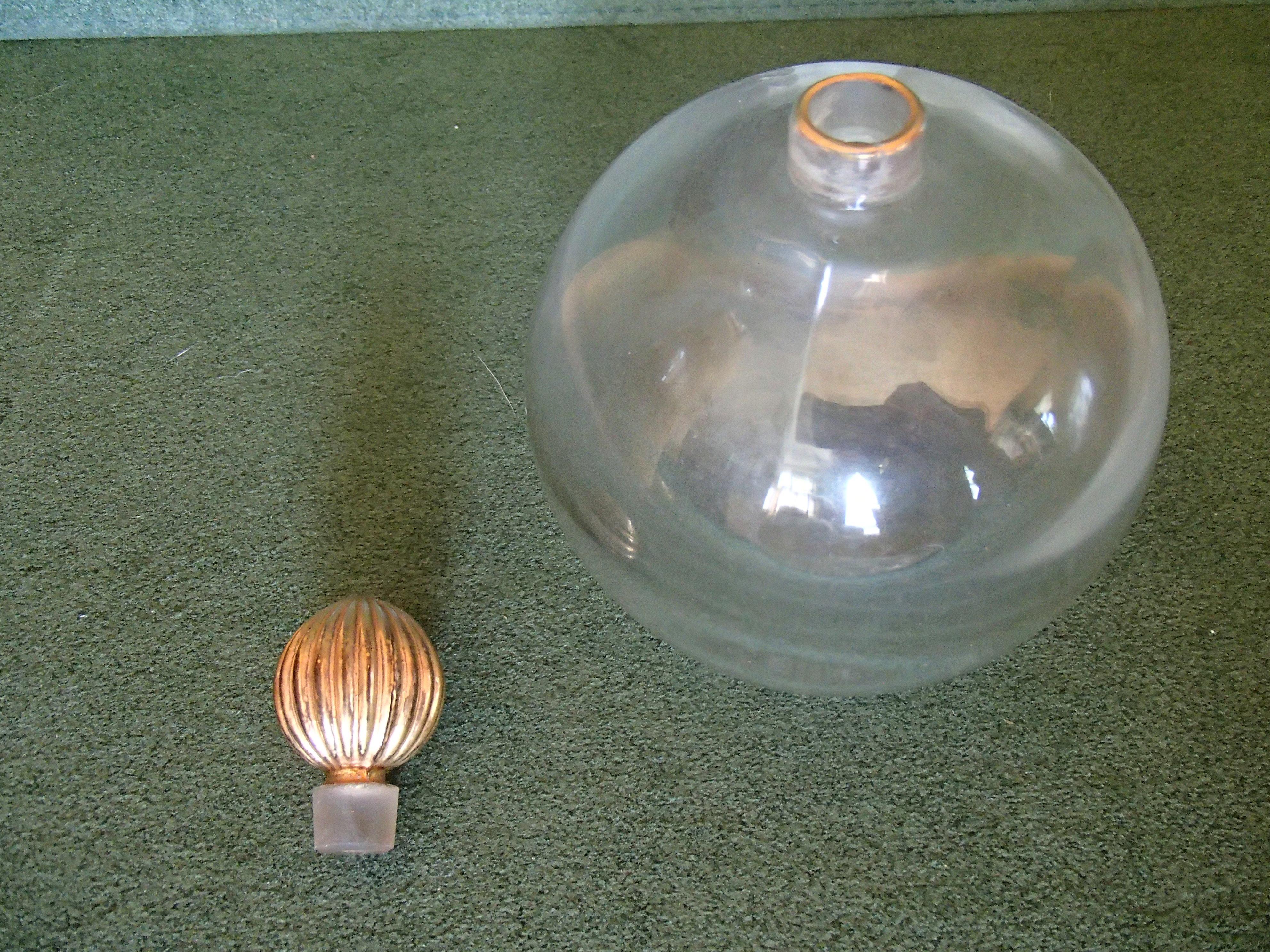 Blown Glass Art Deco Arpege by Lanvin Empty Perfum Bottles For Sale