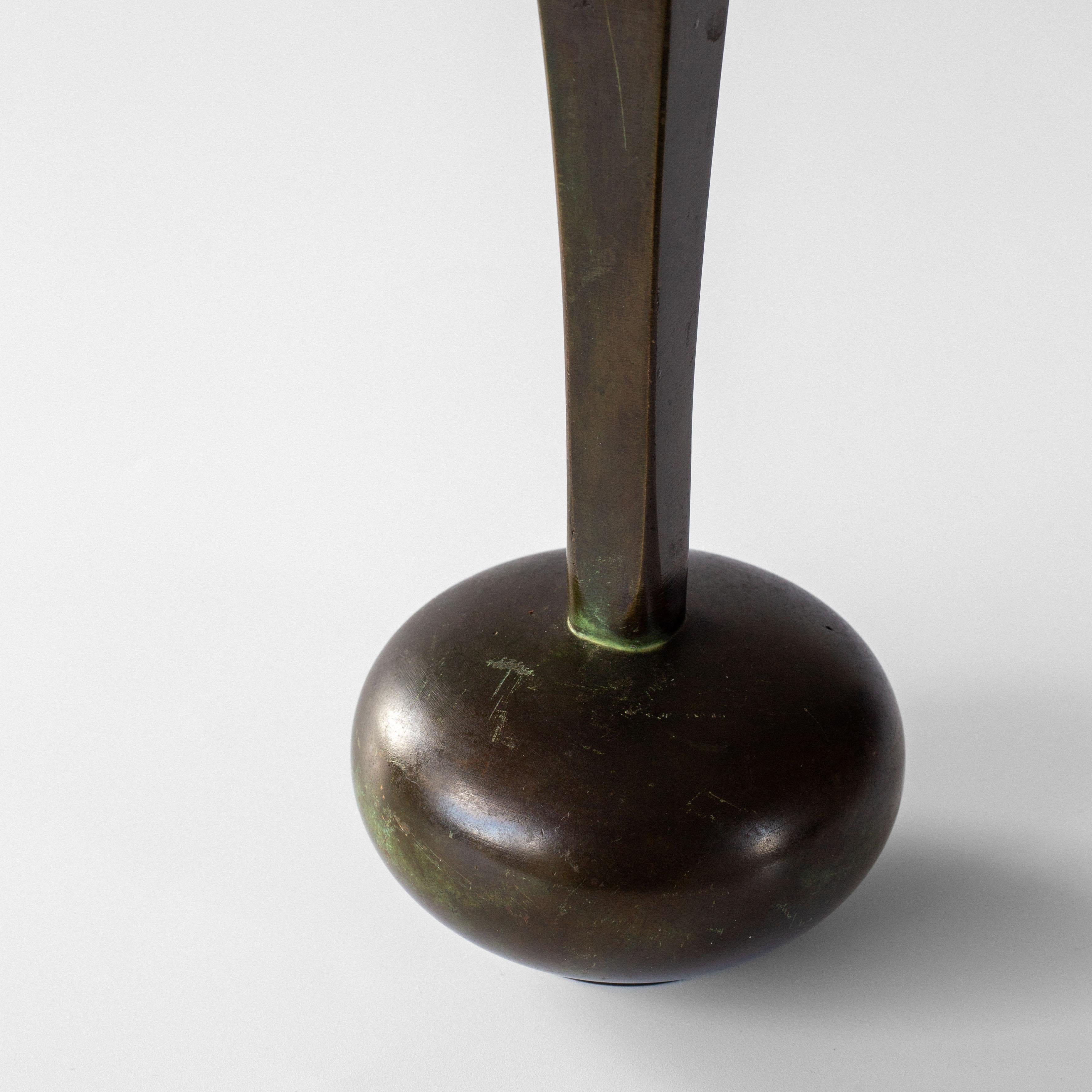 Bronzo Art Deco Art Deco Bronze Vase by GAB, Guldsmedsaktiebolaget, Sweden, 1930s in vendita