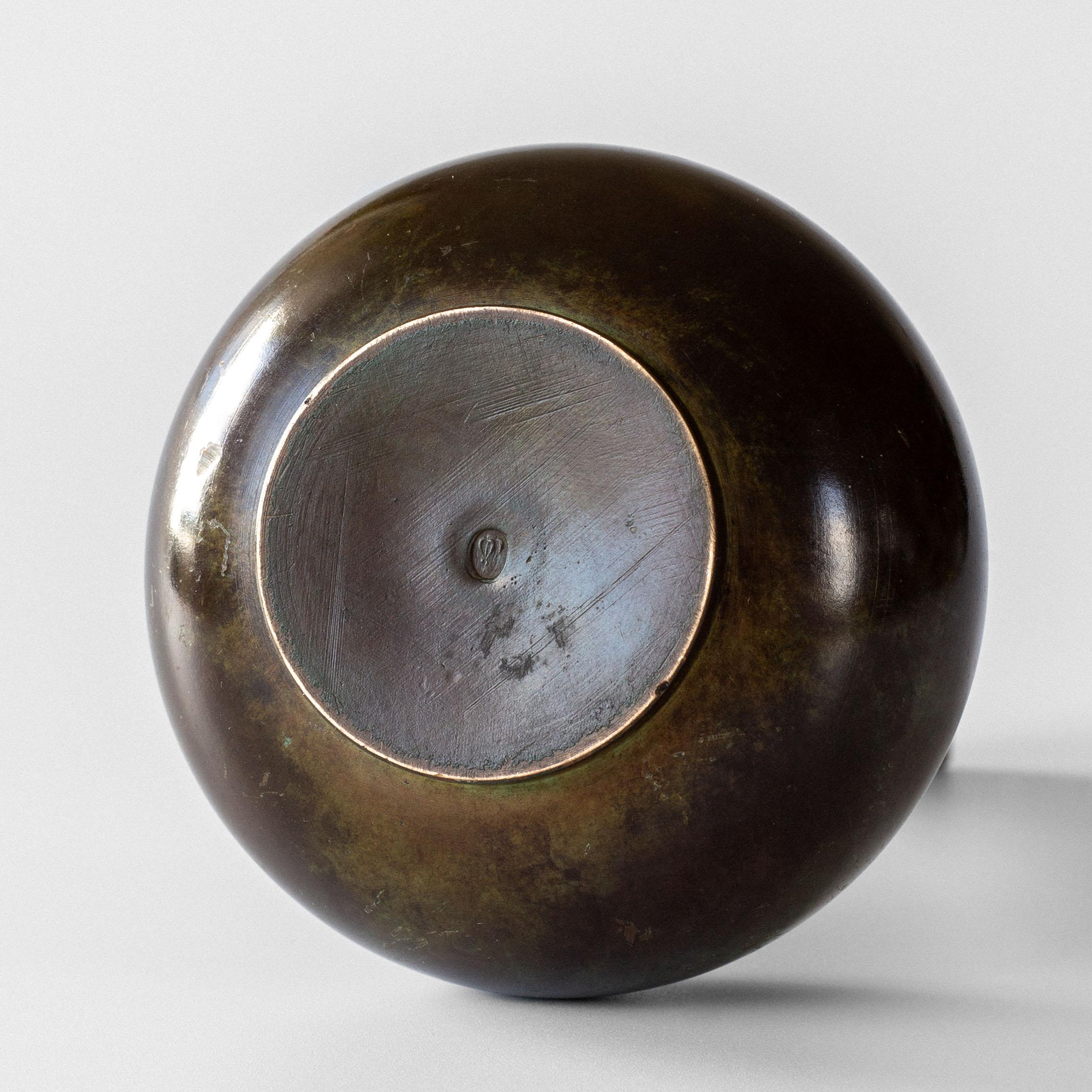 Art Deco Art Deco Bronze Vase by GAB, Guldsmedsaktiebolaget, Sweden, 1930s in vendita 2